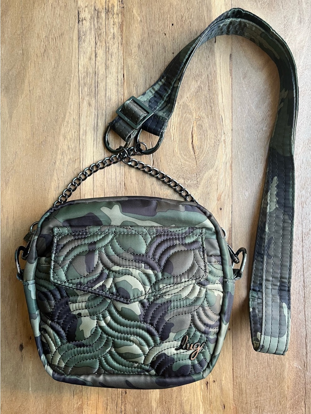 LUG Swing Convertible Crossbody / Belt Bag Camo Green
